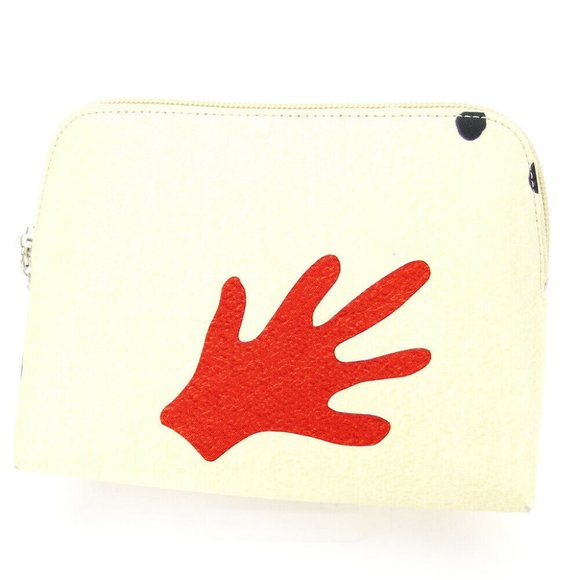 BVLGARI porch hand motif beige canvas Authentic used - Picture 1 of 8